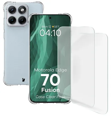 Produktbild von Handyhülle + 2x Folie für Motorola Edge 70 Fusion, Bizon Case Clear Pack, Transparent