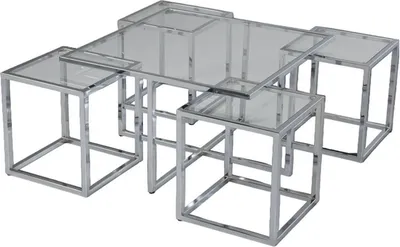 Produktbild von Couchtisch Luxus Design Metall Elegantes Möbel Wohnzimmer Silber Couchtische