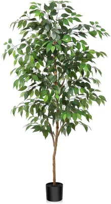 Produktbild von Famanu Kunstpflanze Ficusbaum - 150 cm, grün, pflegeleicht