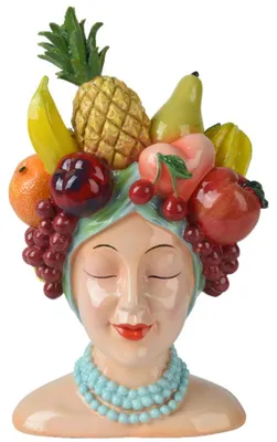 Produktbild von Blumentopf/Blumentopf - Polyresin - Obst - Frau - D13 x H23 cm