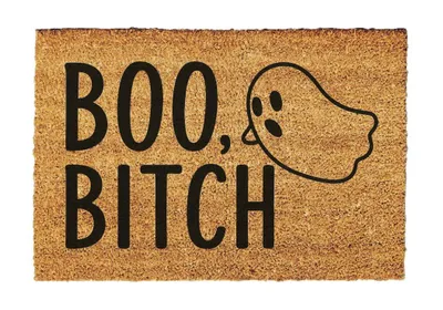Image de Boo Bitch | Paillasson d'Halloween | Décoration d'Halloween | Tapis rigolo | Décoration d'automne | Paillasson d'Halloween avec citrouille 60cm x 40cm | Fête d'Halloween