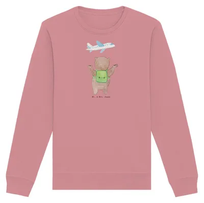 Produktbild von Mr. & Mrs. Panda Baumwoll Pullover Bär Reisen Größe L - Canyon Pink - Geschenk, Reiseveranstalter, Sweatshirt, Urlaube, Auslandsjahr, Sweater, Pulli, Urlaub, Reisebüro
