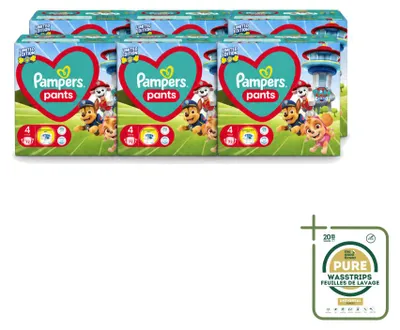 Produktbild von 6 x Pampers Baby-Dry Pants Paw Patrol Windelhosen Gr. 4 (9-15 kg) - Vorratspackung - 6 Stücke