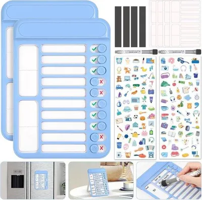 Produktbild von Famanu Magnetisches Checklistboard Set 2er – Aufgaben-Tracker für Kühlschrank