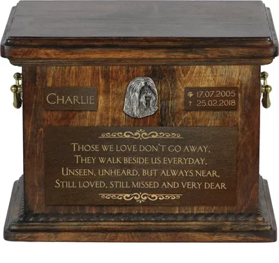 Productafbeelding van Baardkolie - Urn voor as van een hond, gepersonaliseerde urn met gravure, herdenkingskist voor as van een hond, merk Art-Dog