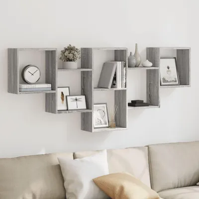 Produktbild von Wandregal, Farbe Sonoma Grau, 159 x 18 x 66 cm