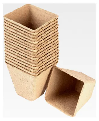 Produktbild von Anzuchttöpfe 8 x 8 cm - Set mit 18 Stück - aus Torf - biologisch abbaubar