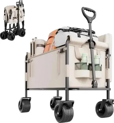 Image de Chariot pliable, capacité de charge 250 kg, 97 x 58 x 67 cm, poids 13,5 kg, dimensions intérieures 75,5 x 41 x 30 cm, hauteur de poignée réglable 117 cm
