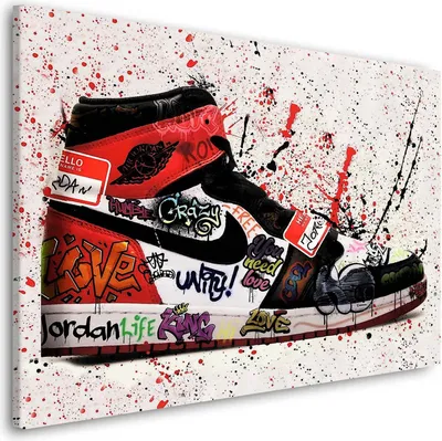Produktbild von Pop Art Schuh Colour Wandbild Leinwandbild Deko Kunst XL: 90x60x2cm