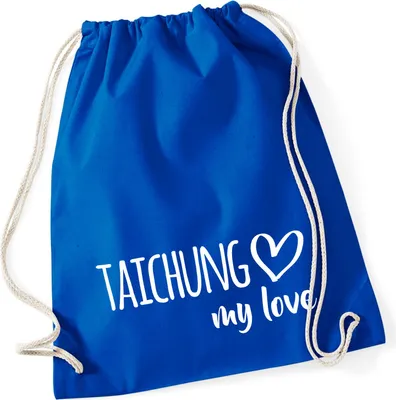 Produktbild von Huuraa Turnbeutel Taichung my love 12 Liter Bright Royal Baumwolle Rucksack Geschenkidee