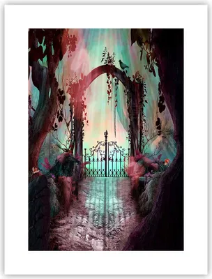 Produktbild von Poster - Poster ohne Rahmen - Fantasie Tor Garten - 30x40 cm - Wand Bild - Wanddeko - Wandbilder - Kunstposter - Wandposter - Bilder - Kunstdruck - Wanddekoration - Wandbild - P2XPA30x40-4517