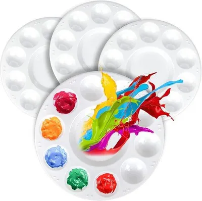 Immagine prodotto di Vassoi in plastica per adulti e bambini - a 10 scomparti - 16,5 cm - bianchi