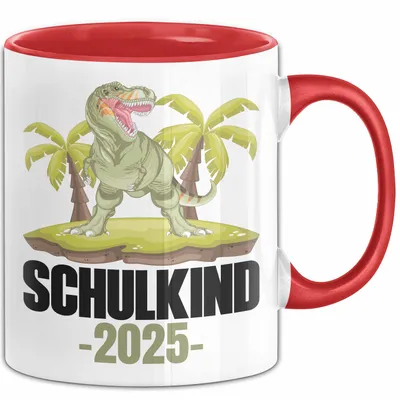 Produktbild von Trendation - Einschulung Junge Geschenk für Schultüte Füllung Tasse Schulstart 1 Schultag Schuleinführung Schulanfang Geschenkidee Schulkind Jungs 2022 (Rot)