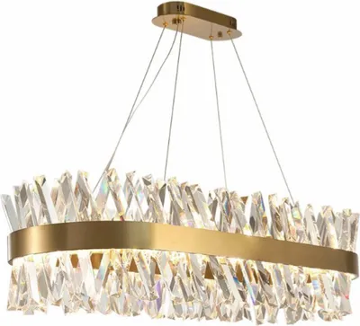 Zdjęcie produktu dla Amsterdam  - Żyrandol Kryształowy 3 LED kolor Podłużny 80cm Mosiądz Szczotkowany