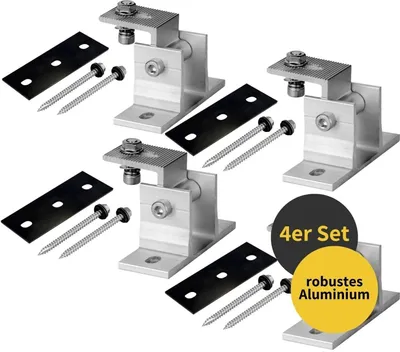 Produktbild von Avoltik 4er Alu Aufständerung Vario Konsole Halter drehbar Solar Dach Befestigung Winkel
