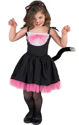 Immagine prodotto di Costume da piccolo gatto animale per bambini nero-rosa - 110/116 (5-6 anni)