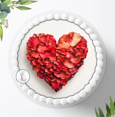 Produktbild von Für die Geburtstags Torte ein Tortenaufleger, Zuckerbild mit dem Motiv: Valentinstag, Essbares Foto für Torten, Fondant, Ø 20cm, 1989z