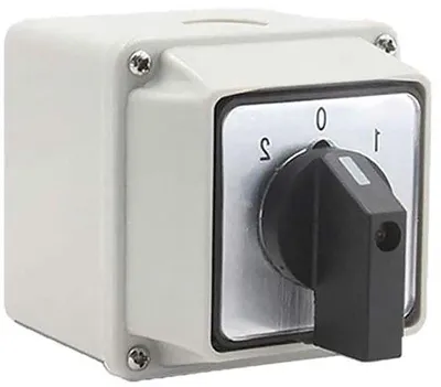 Immagine prodotto di Quadro elettrico impermeabile da 32 A con grado di protezione IP65 - Manopola a 3 posizioni con 16 morsetti a vite
