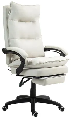 Produktbild von Vinsetto Bürostuhl mit 6 Punkt Massage, ergonomischer Gaming Sessel, Cremeweiß