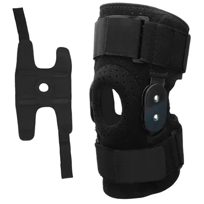 Produktbild von 1 Stück  Knieschutz, Knieorthese, 4 Krallen, Unter Druck Stehende Vorrichtung, Kniebandage mit Metallstütze,Stoßdämpfender Anti-Rutsch-Gurt, L