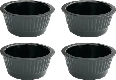 Obrázek produktu pro 4x omáčkové misky Set Snack Bowls Black Dip Bowl Round Melamine Bowl 751