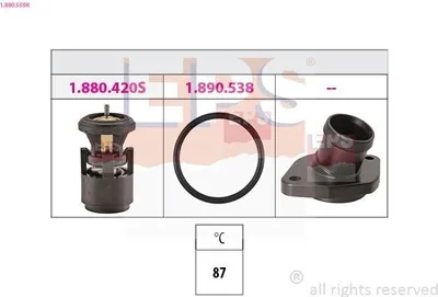 Produktbild von EPS Thermostat Kühlmittel 87°C für VW Golf IV Schrägheck (1J1) GOLF III (1H1) Golf IV Variant (1J5) Lupo (6X1, 6E1) POLO (6N2)