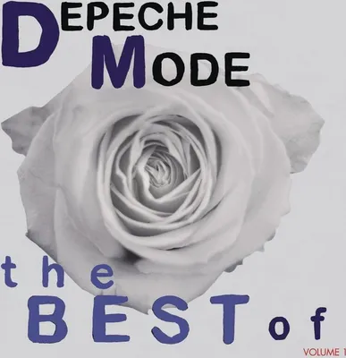 Album cover art for 'The Best Of Depeche Mode, Vol. 1' featuring a black and white image of a rose and text.