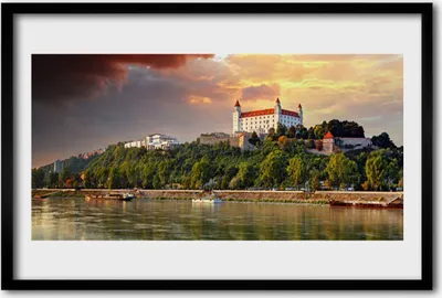 Produktbild von Bild 60x40 MDF-Rahmen Wandkunst Town Lake Landschaft