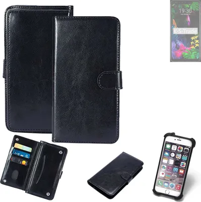 Produktbild von K-S-Trade 360° Hülle kompatibel mit LG Electronics G8s ThinQ schwarz Kunstleder Case BookCase WalletCase Kunstlederederhülle Handyhülle,