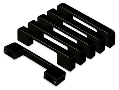 Produktbild von Schwarze Möbelgriffe, Griffe für Küchenschränke mit 96 mm Lochabstand, Tür- und Schubladengriffe, 6 Stück