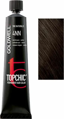 Obrázek produktu pro Goldwell Topchic The Naturals, Hnědá, 4NN, Mid Brown Extra, Unisex, 60 ml, Všechny vlasy