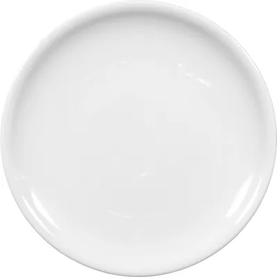A white plate on a white background.
