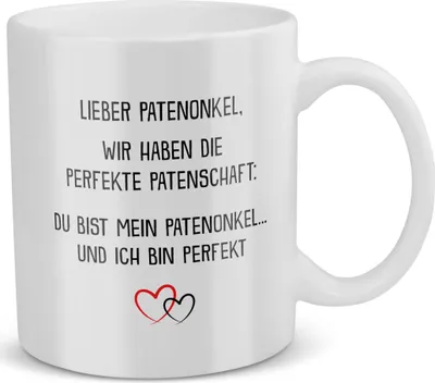 Produktbild von 22Feels Patenonkel Geschenk Taufpate Tasse Pate Taufe Geburtstag Weihnachten Herrentag Männer Kaffeetasse Haferl