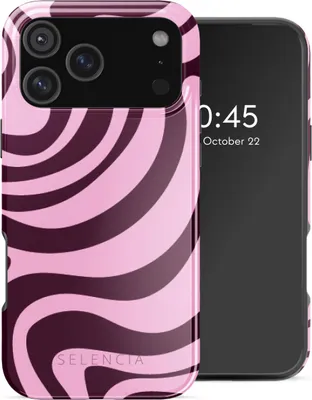 Produktbild von Selencia Vivid Backcover mit MagSafe für das Apple iPhone 17 Pro - Wavy Swirl Pink Plum
