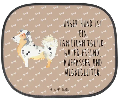 Produktbild von Mr. & Mrs. Panda auto hitzeschutz Hund Australien Shepherd - Hundeglück - Geschenk, Spruch, Sprüche, Sonnenschutz, Familie, Fürs, autofenster, Scheibenschutz, für