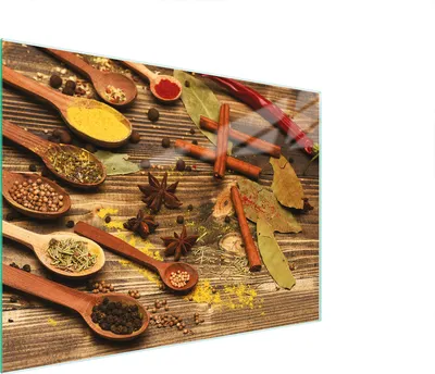 Produktbild von Schneidebrett Herdabdeckplatte Multiglasschneidplatte 30x22 cm Gewürze Holz