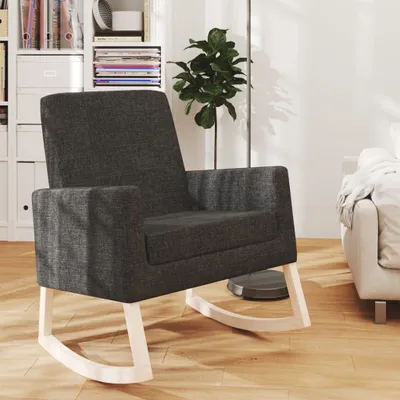 Zdjęcie produktu dla Fotel bujany The Living Store z czarną tkaniną