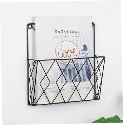 Produktbild von Famanu Zeitschriftenhalter Wandmontage - Schwarz, Metall, für Büro und Wohnzimmer