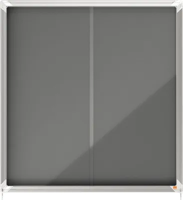 Image de Vitrine d'affichage Premium Plus feutre, avec porte coulissante, 12xA4, gris
