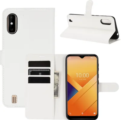 Immagine prodotto di Per Wiko Y81 Custodia del telefono cellulare bianco Custodia in pelle artificiale copertura protettiva Custodia libro