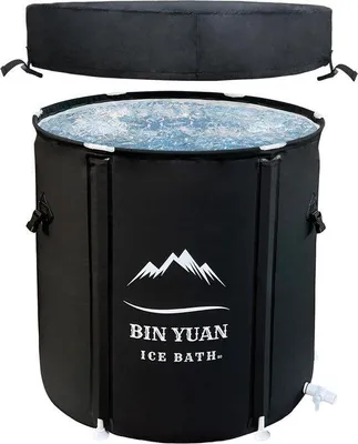 Produktbild von Famanu Faltbare Badewanne für Erwachsene mit Abdeckung - 80 x 75 cm, Schwarz