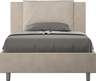 Produktbild von ITYHOME - Gepolstertes Bett mit Bettkasten 120x200 mit Mikrofaserbezug Sandfarbe Antea