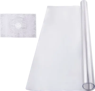 Obrázek produktu pro SucceBuy plastový ubrus, 40 x 60 palců, čirá PVC podložka na stůl, tloušťka 1,5 mm, obdélníkový chránič stolu, voděodolný, snadno se čistí, pro kancelář, jídelní stůl, komodu a noční stolek