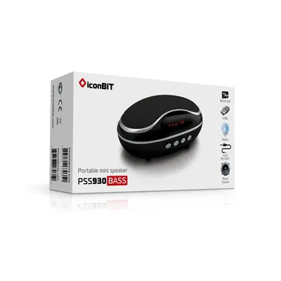 Produktbild von iconBIT PSS930BASS, MP3, Schwarz, Silber, Flash-media, 0 GB, microSD (TransFlash), LED