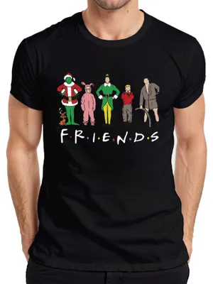 Immagine prodotto di Maglietta Friends Christmas Films Cartoon - Christmas Xmas Uomo, Nero, XL