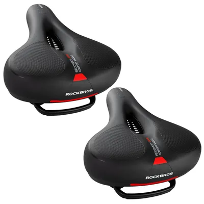 Immagine prodotto di Set di 2 selle da bicicletta ROCKBROS, modello ergonomico da uomo e donna, per MTB e bici da corsa, 26x22 cm, rosso