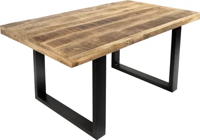 Produktbild von Esstisch Mango Massiv naturfarben 160 x 85 cm U-Gestell schwarz RIO