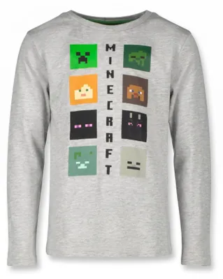 Produktbild von Minecraft Creeper Gamer Kinder Jungen Langarmshirt Shirt - Grau, 116