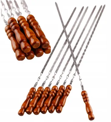 Produktbild von Grillspieße Edelstahl Holz 6er Set 75 cm