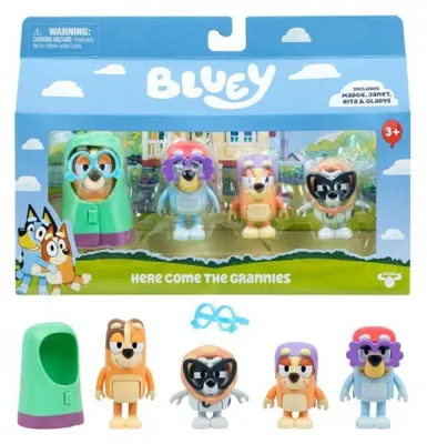 Immagine prodotto di Bluey - Confezione da 4 personaggi: Arrivano le nonne